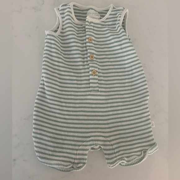 Little Planet Other - LITTLE PLANT STRIPED BABY SHORT ONESIE